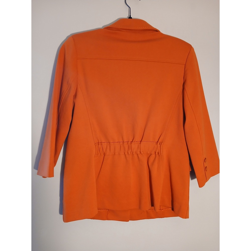 JOAN RIVERS Orange Blazer Jacket 3/4 Sleeve Button Front Women's Size S - Picture 5 of 6